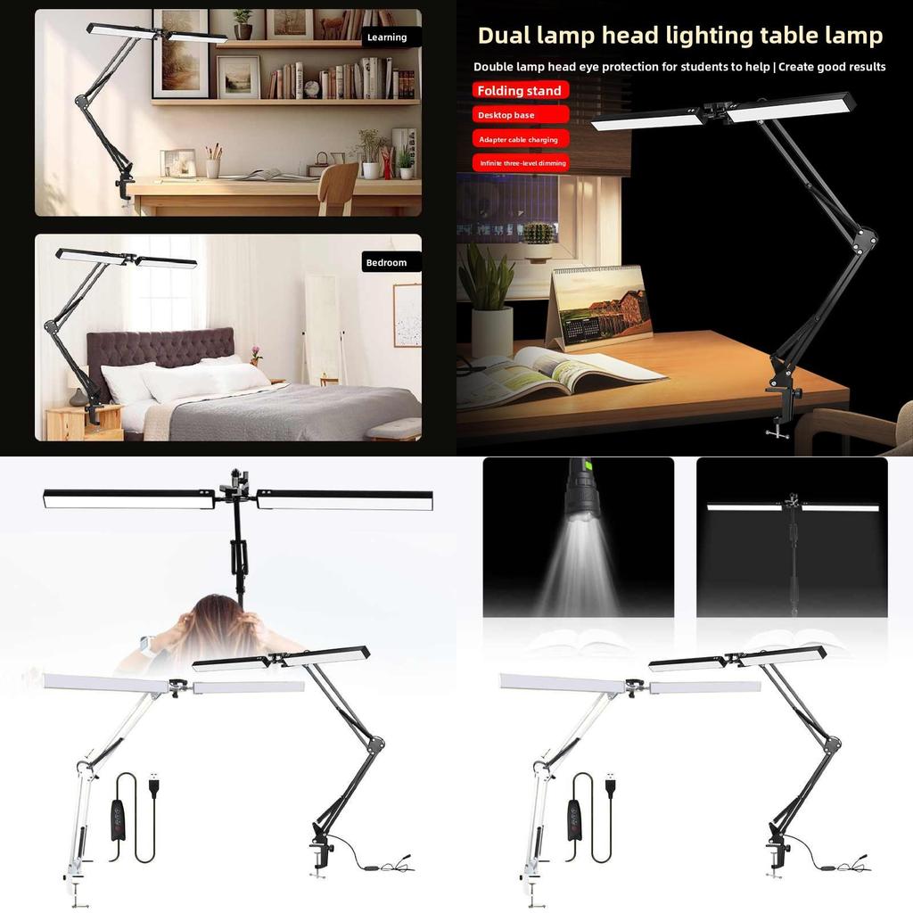Modern Minimalist Foldable Desk Lamp With Aluminum Clamp And Usb Port For Nail Art And Makeup Work