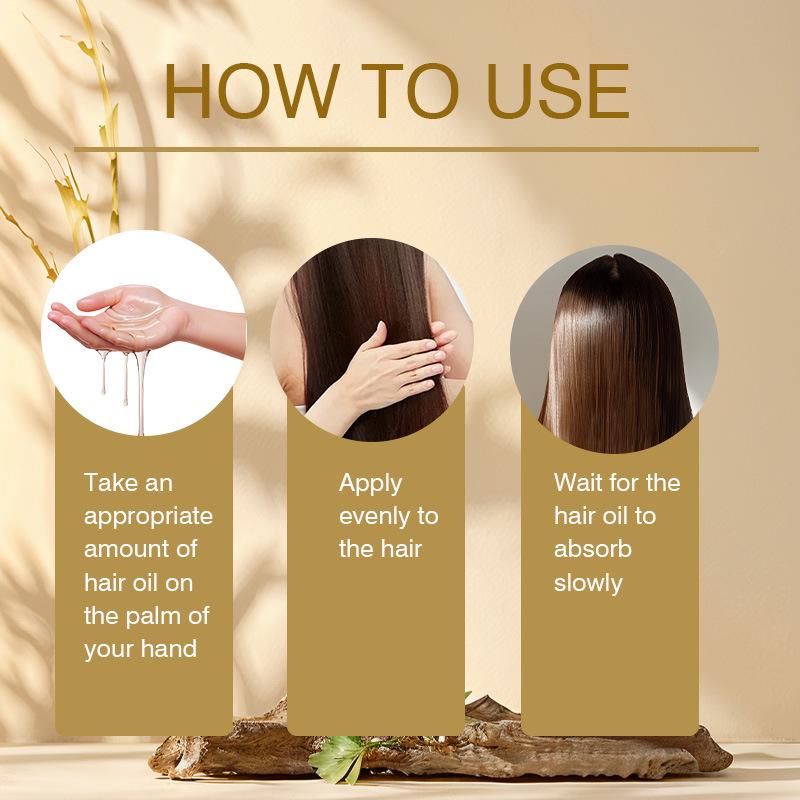 Cross-Border Hot Selling Ginger Hair Care Oil: Strengthens Follicles, Brightens, Fights Frizz, Leave-In Treatment.