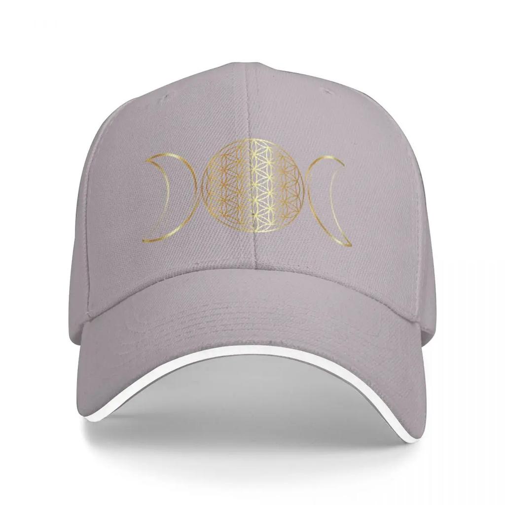 Triple Moon Goddess Flower of Life Gold Symbols Baseball Cap custom caps Hat Unisex For The Sun Mountaineering Hats For Women Unisexs
