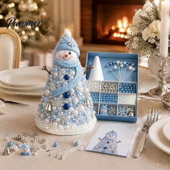Handmade Gift for Craft Lovers DIY Beaded Tree Kit Adults, Christmas Bead Kit, Ornament Crafting Set 3D Holiday Tabletop Mantel Decoration Festive