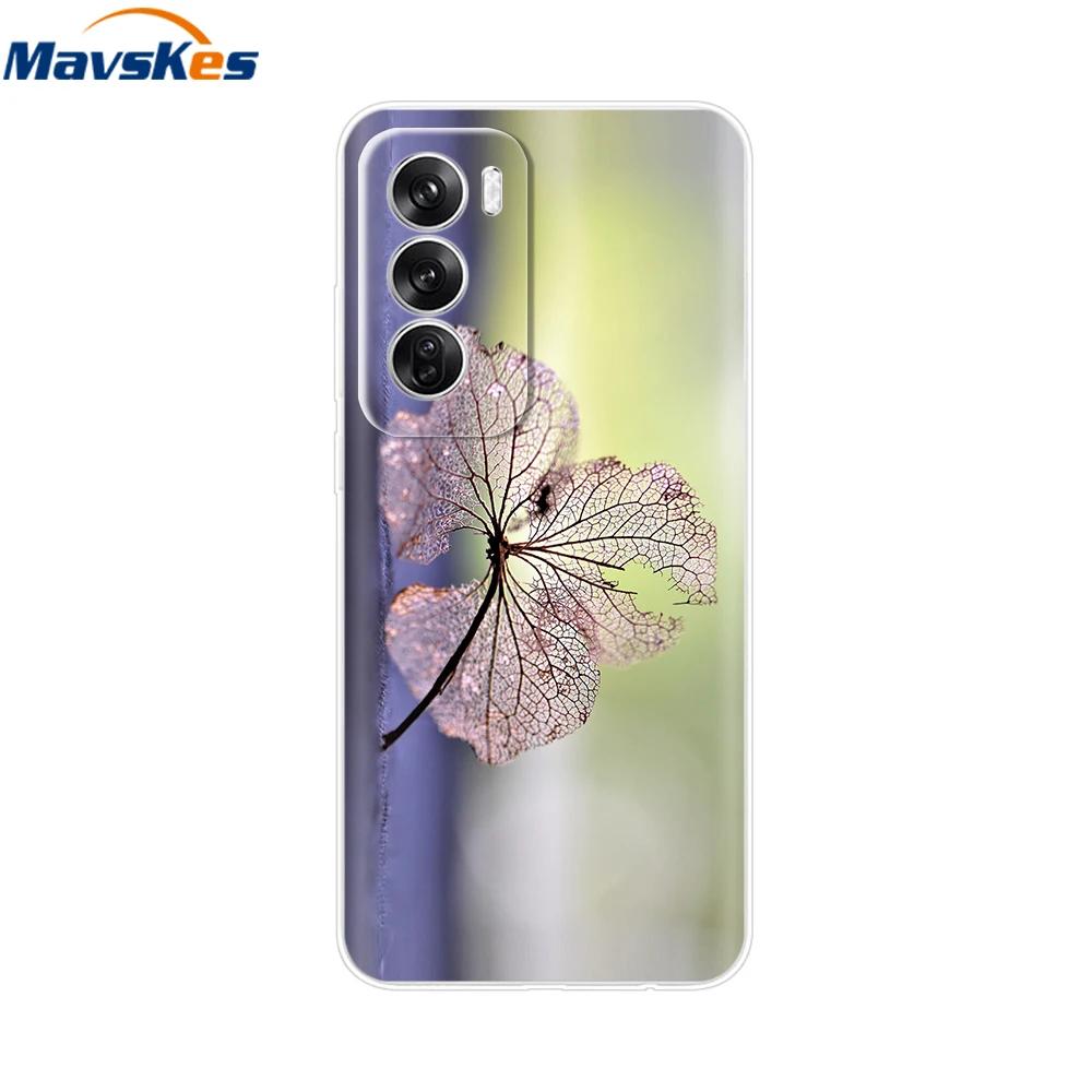 OPPO Reno 12 Pro 5G Case Fashion Flower Silicone Phone Case For OPPO Reno 12 Cover Reno12 Pro Bumper 2024 Soft Black TPU Fundas