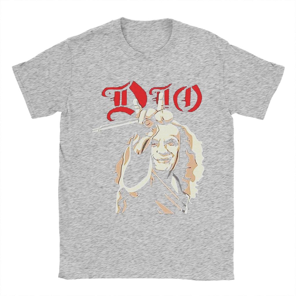 DIO Rock Band  Cotton T-Shirt For Men Summer  Classic T Shirts Round Neck Harajuku Tees Oversized Design Tops