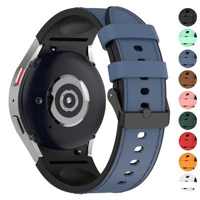 Cinturino Classico in Silicone e Pelle per Samsung Galaxy Watch 7 5 Pro 40mm 44mm Cinturino di Ricambio Watch6 4 Classic 47 43mm 46mm Correa Bracciale