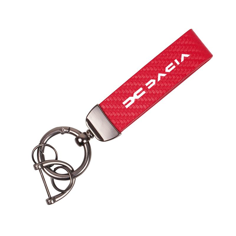 Carbon Fiber Car Keychain Key Rings Chains Accessories For Dacia Logan Sandero Duster Lodgy Spring Jogger Dokker Stepway Bigster