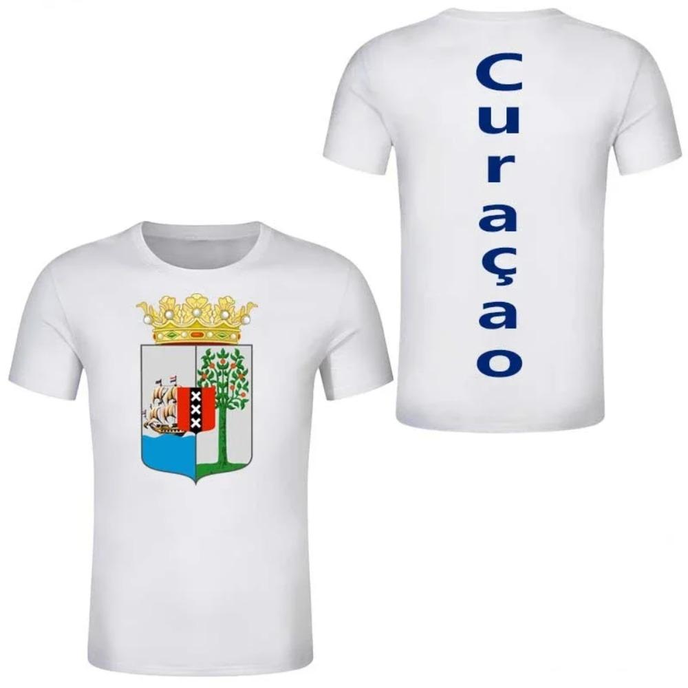 Republic of Curacao Flag T-shirt 2024 Summer Casual Fashion Graphic T Shirts Men Football Sports Autonomous Day Designer Clothes
