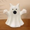 Halloween Ghost Ornaments Cute Ghost Cat Pumpkin Sculpture Spooky Resin Home Decor Desktop Figurine for Indoor Outdoor Display