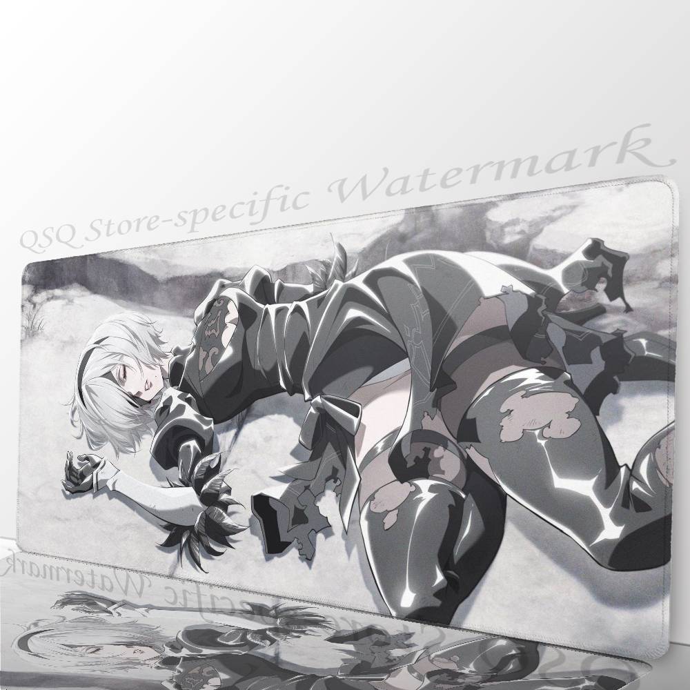 Nier Automata Anime Fight Game Mousepad Mouse Mat Desk Mat With Pad Gaming Accessories Prime Gaming XXL Keyboard Pad Padding M