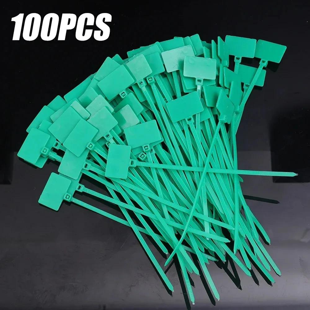 100 ks barevných samouzavíracích stahovacích pásků Síťované štítky na dráty Stahovací pásky Odolné nylonové pásky Navíječ kabelů Domácí kancelářské potřeby