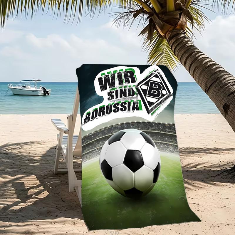 Beach Towel with Borussia Monchengladbach logo Pattern - soft,absorbent,machine washable Lightweight&Modern,swimming,Travel Essentials