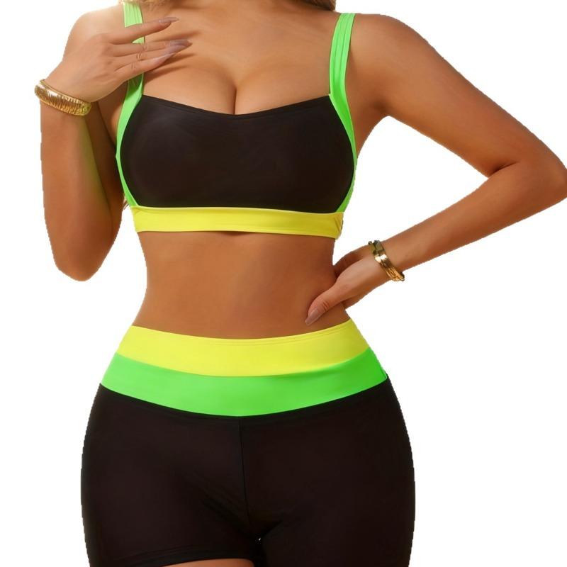 European and American Fashion and Casual Two-piece Set Contrasting Color Bikini Swimsuit