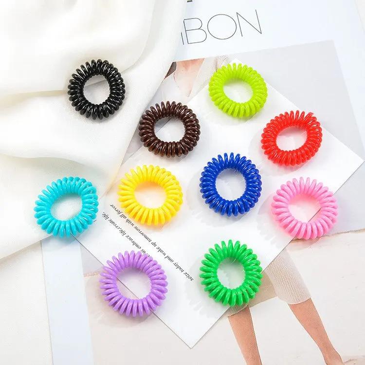 10PCS/Lot New 2.5 cm Elastic Hair Bands Scrunchie Headwear Colorful Rope Spiral Shape Hair Ties Gum Hair Styling Braiding Tools random color PJ-1