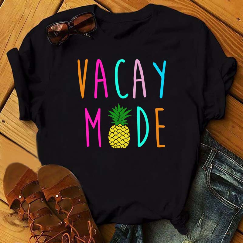 Maycaur Tee Women T-shirt Summer Short Sleeve Avocado Print Clothes Fashion Cartoon Fruit Graphic T Shirt Kawai Female Tops TEE