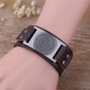 LIKGREAT Wikinger Runen Armband Talisman Anhänger Leder Wickel Manschettenarmbänder für Männer Frauen Wicca Schmuck Zubehör Geschenk
