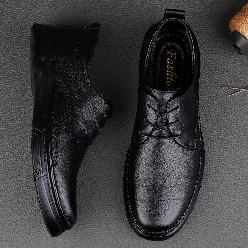 Scarpe da Uomo di Marca di Alta Gamma in Vera Pelle Suole Spesse Trendy Interviste Scarpe Eleganti da Uomo con Lacci Semplici Scarpe da Guida da Uomo