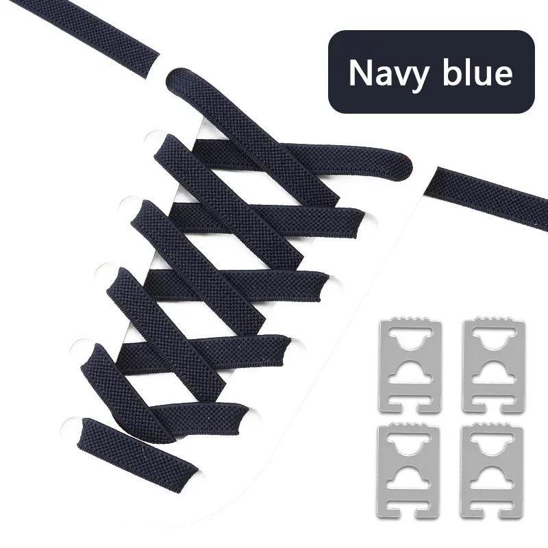 Elastic Shoelaces Without Ties Flat Shoe Laces for Sneakers Metal Buckle Lock Lazy Shoelace Mesh Precision Weaving Shoestrings