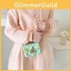 Golden Button Girls Rabbit Pattern Crossbody Bag Rainbow Pattern Daily Bags