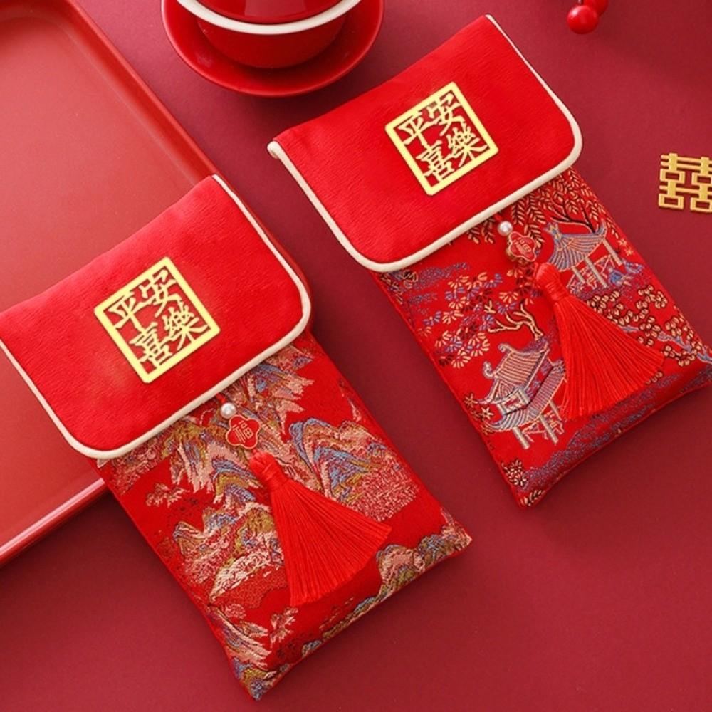 Best Wishes Brocade Red Envelop Embroidery Red Pockets Exquisite Hongbao  Spring Festival