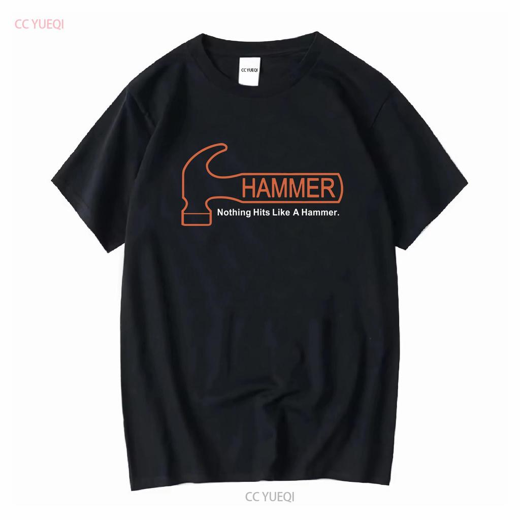 Hammer Bowling Logo Mens Black T Shirt Size S 5XL Long or Short Sleeves Vintage Washed Casual Graphic Streetwear Unisex