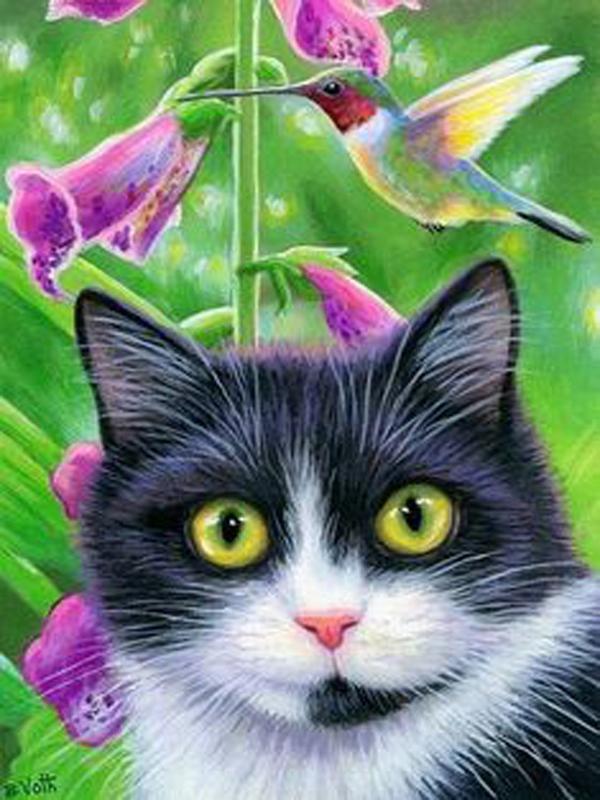 

DIY Алмазная картина Животные Вышивка крестом Ремесло Полный круглый дрель Кошка Мозаика Алмазная вышивка Домашний Декор Подарок 30x40CM