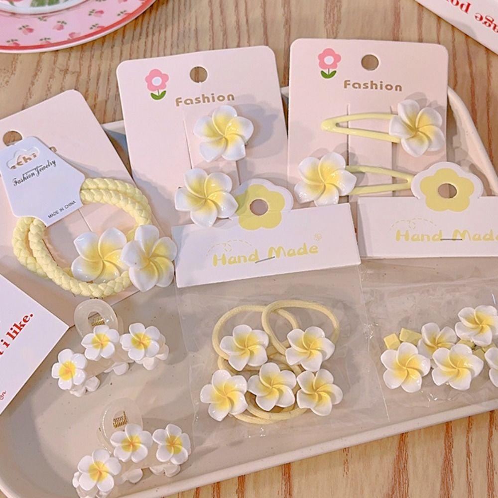 Hair Accessories Plumeria Flower Hair Clip Hair Clip Flower Barrette Egg Flower BB Clip  Kids Gift