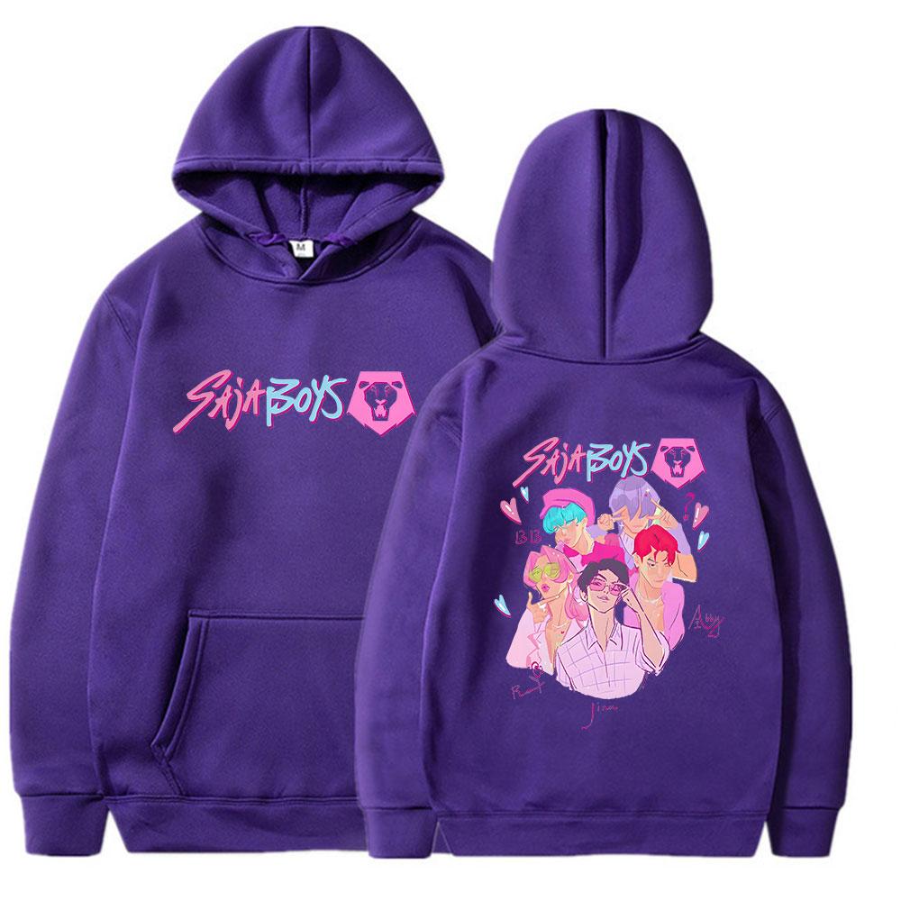 Men's Hooded Sweatshirt Kpop Demon Hunters Graphic Pullover Hoodie Street Fashion Sweatshirt Training Hoodie Warm Style