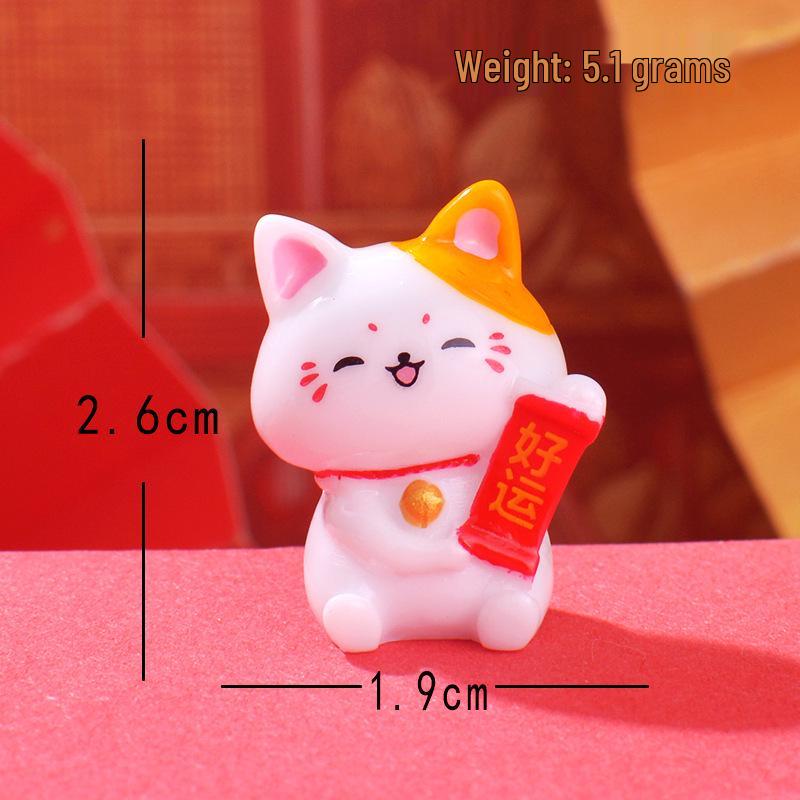Micro Landscape Lucky Cat Resin Craft - Cute Car Console & Home Decoration Gift