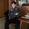 Pi Shuai Short Denim Jacket Men's Autumn Loose Stand-up Collar Jacket Korean Style Trendy Design Top
