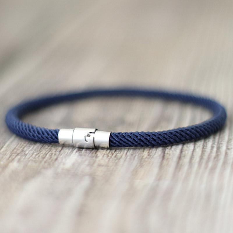 Noter Men Rope Bracelet Silver Color Double Safety Buckle Outdoor Adventure Survival Braclet Boyfriend Gift Beach Surf Jewelry