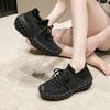 Autumn Fly-woven Mesh Women's Shoes Breathable Sports Shoes Deep-mouth Lace-up Muffin Bottom Casual Running Women's Shoes