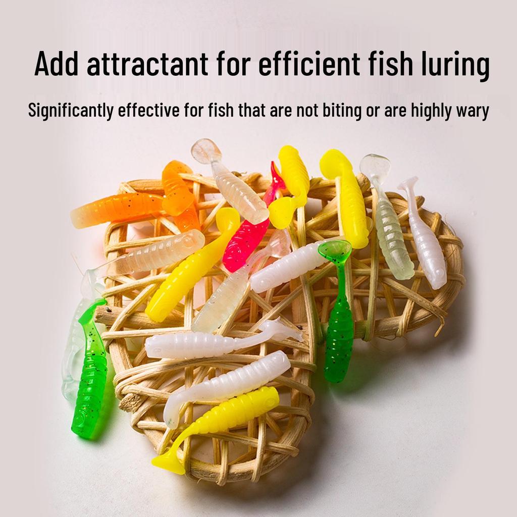 Threaded T-tail Micro Soft Swimbait for Slow Sinking and Wriggling Action - Ideal for Perch, Bass, and Asp Fishing.