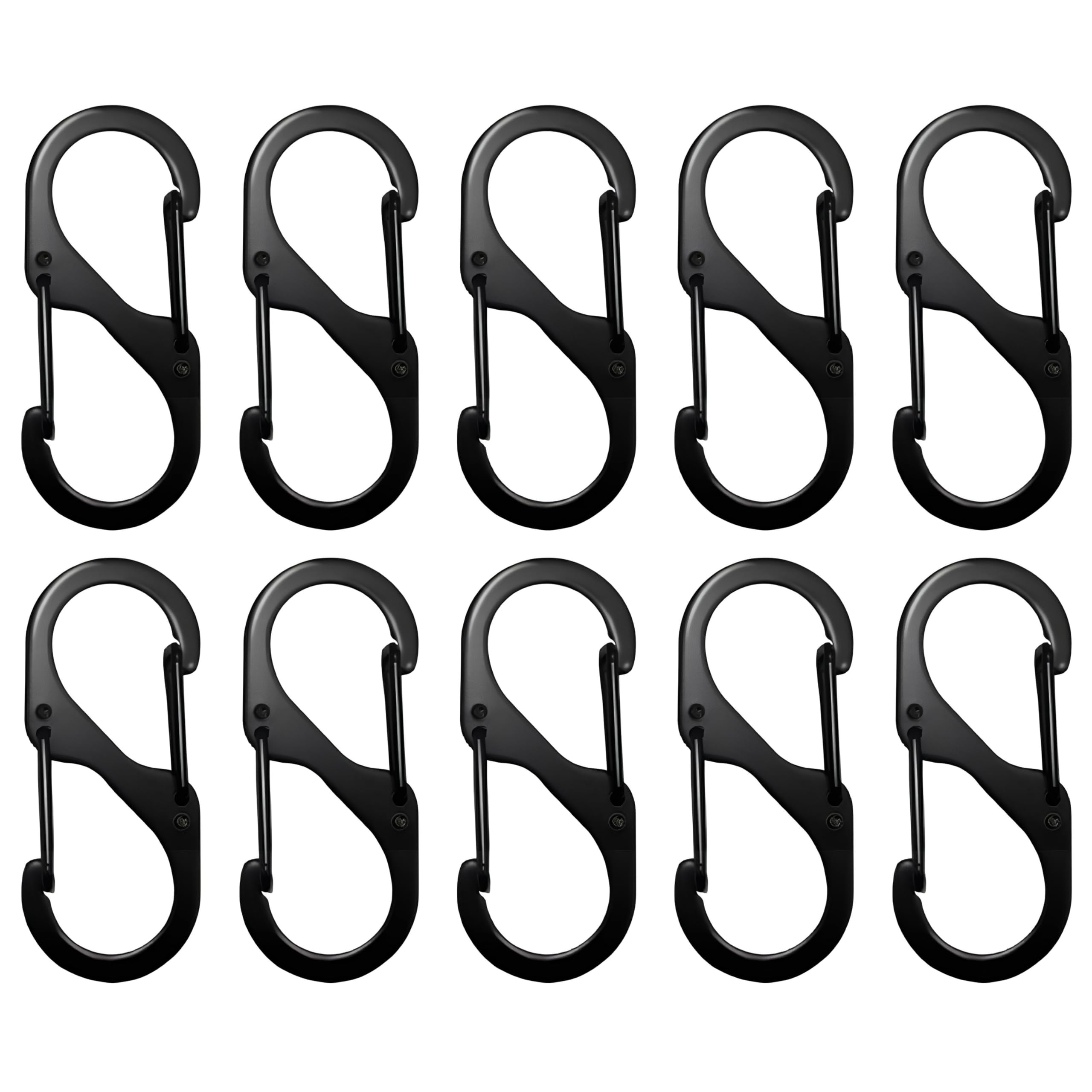 

[ColorfylCoco] S-shaped carabiner, S-shaped hook, set of 10, compact, double L size (height 61.5mm x width 25.5mm) чёрный