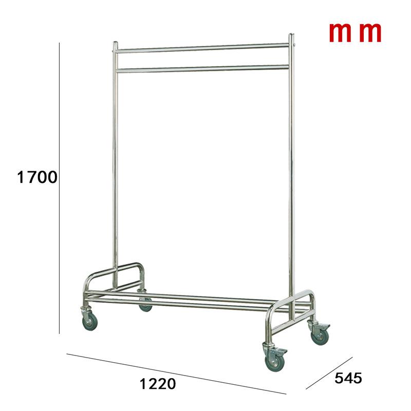 Stainless Steel Multifunctional Trolley and Garment Rack with Wheels