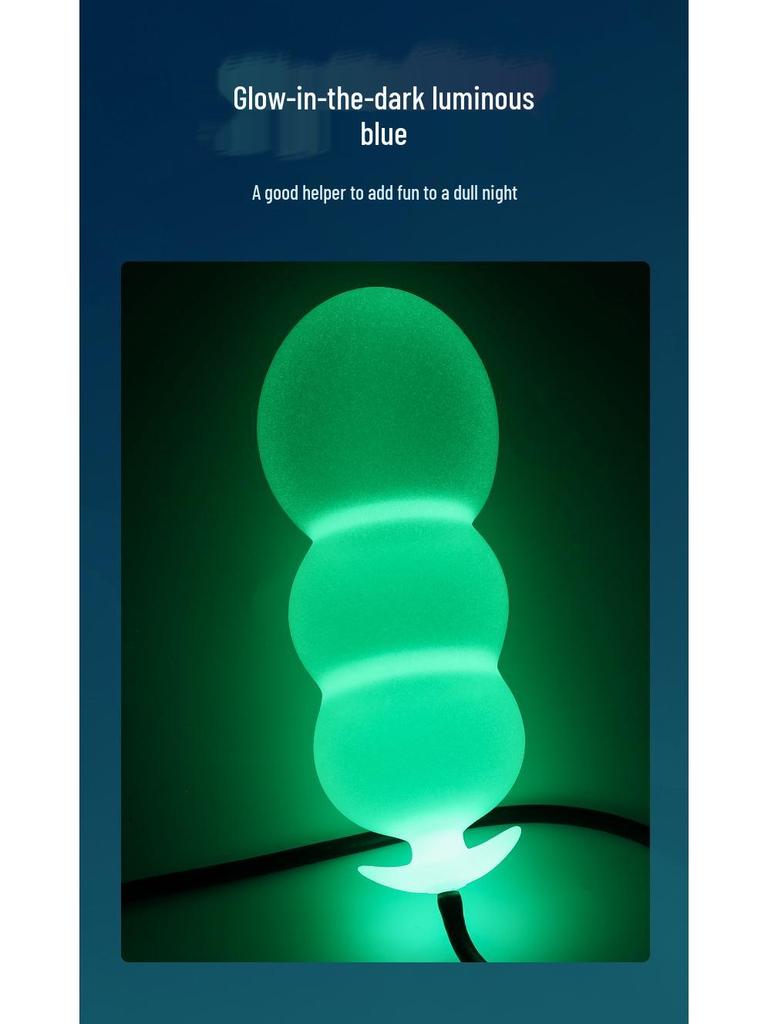 Extra Large Luminous Inflatable Anal Plug with Rolling Ball for Male/Female Use