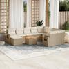 Vidaxl 11-Cz. Garden Furniture Set With Cushions, Beige, Poly Rattan