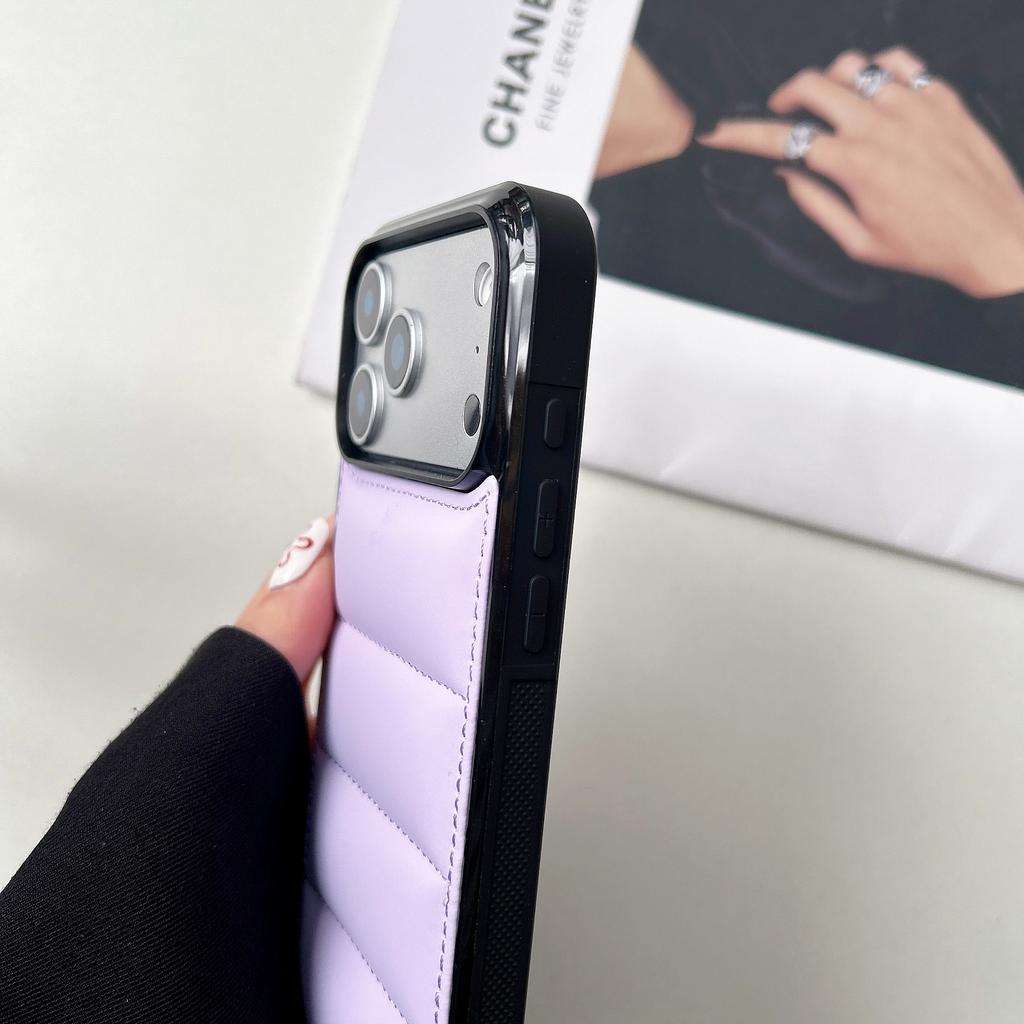 Luxus Daunenjacke Puffer Handyhülle für iPhone 17 Air 15 16 14 Plus 13 12 11 17 Pro Max Weicher Stoff Silikon Candy Cover Funda