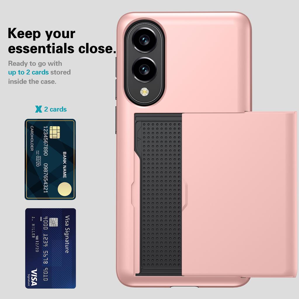 For Samsung Galaxy S25 Edge Case with Card Holder TPU + PC Phone Back Cover