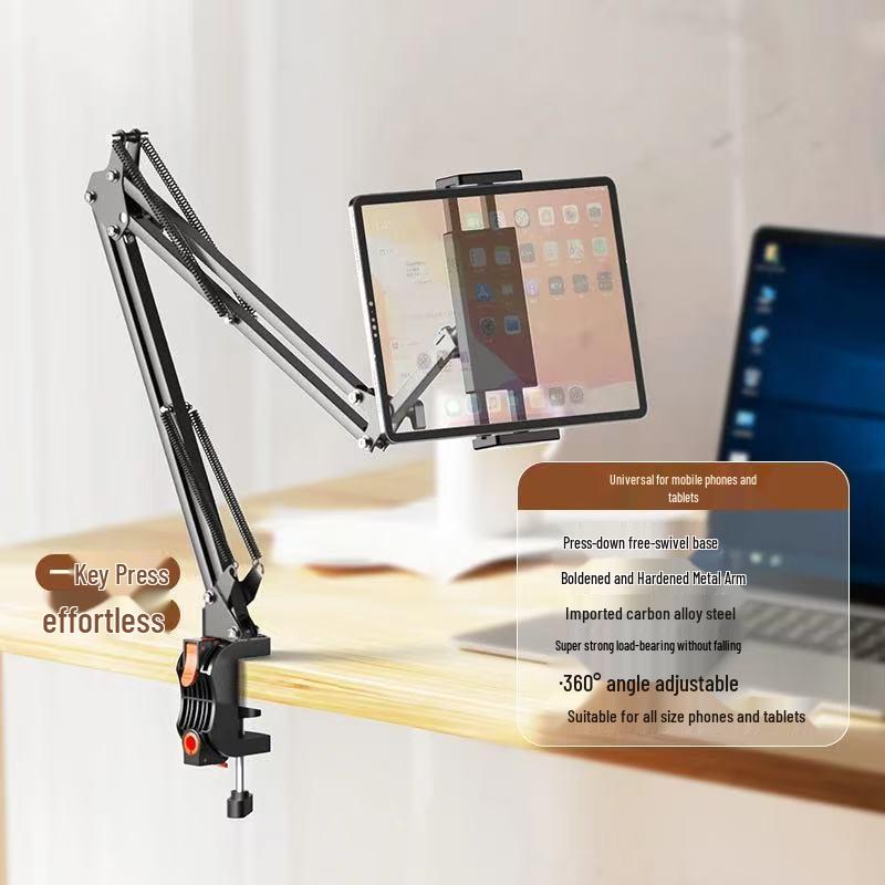 Rotating Aluminum Tablet and Phone Stand for Bed, Desktop, or Car