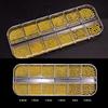 12 Grid Nail Art Jewelry Metal Three-Dimensional Mini Versatile Nail Art Steel Ball Decoration Mixed