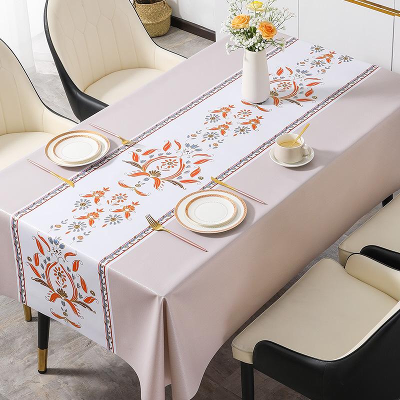 

Скатерть в этническом стиле водонепроницаемая, маслостойкая и термостойкая скатерть-непроливайка для кофейного столика, тумбы под телевизор 140*140cm