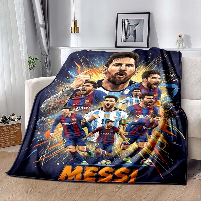 Portugal Ronaldo No.7 Print Flannel Throw Blanket Soft Warm Sofa Bed Cover For Football Fans Kids Teens