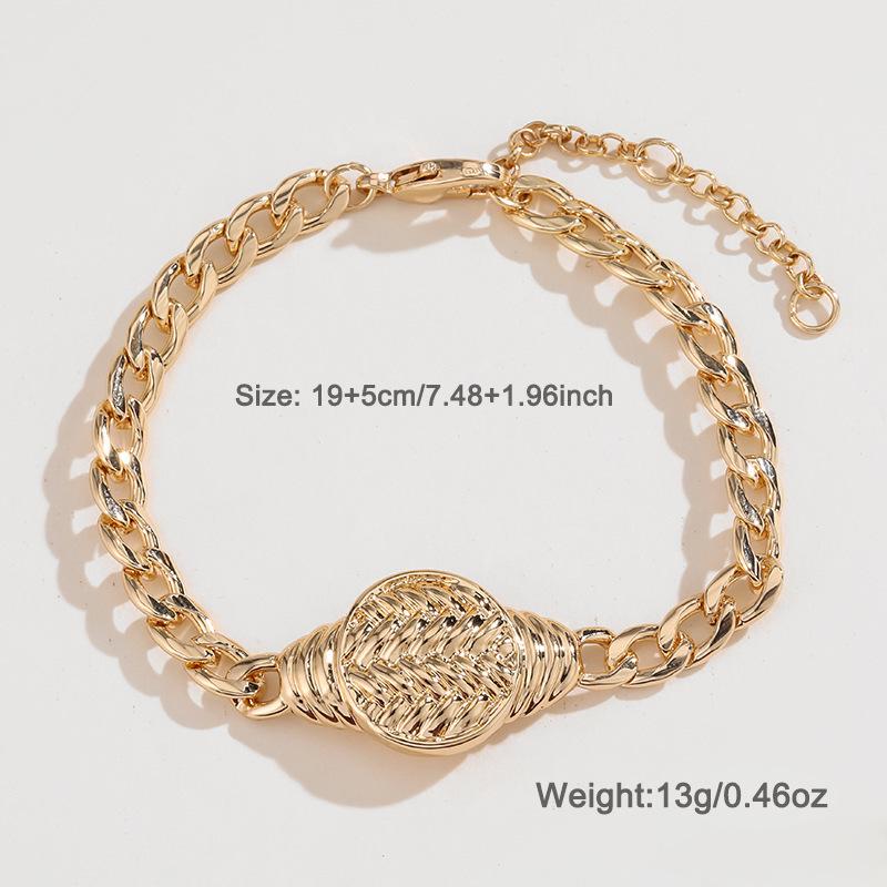 

Летнее металлическое круглое ожерелье-подвеска Kenjie - Европейская и американская мода, плиссированная текстура; Простое, Шикарное Ожерелье и Браслет для Женщин