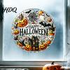 Halloween Party Favors Stained Glass Style Static Window Clings Waterproof PVC Pumpkin Ghost Bat Indoor Outdoor Decorations Haunted House Decals