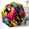 1pc Colorful Parrot Flowers Fashionable Auto Opening/Closing Folding Umbrella with 8 Bones, Windproof Portable, Daily Use104