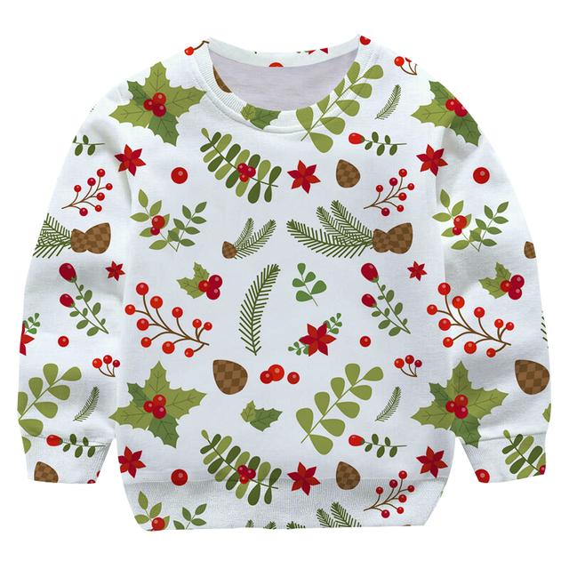 2025 Neues 4-14 Jahre Weihnachts-Hirsch-Sweatshirt für Mädchen und Jungen Große Größe Herbst Cartoon Schneemann Weihnachten Kinder Rundhals Weihnachts-Oberteile