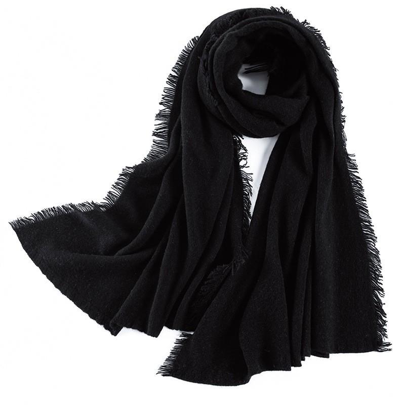 Autumn and Winter 100% Cashmere Scarf Ladies 2025 New Solid Color Versatile Cashmere Big Shawl Fashion Lady