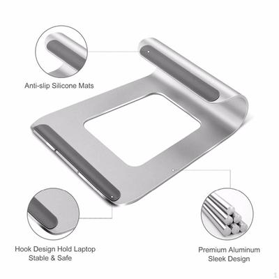 Portable Laptop Cooler Stand Humanized Design for 11-15inch Tablet Silver