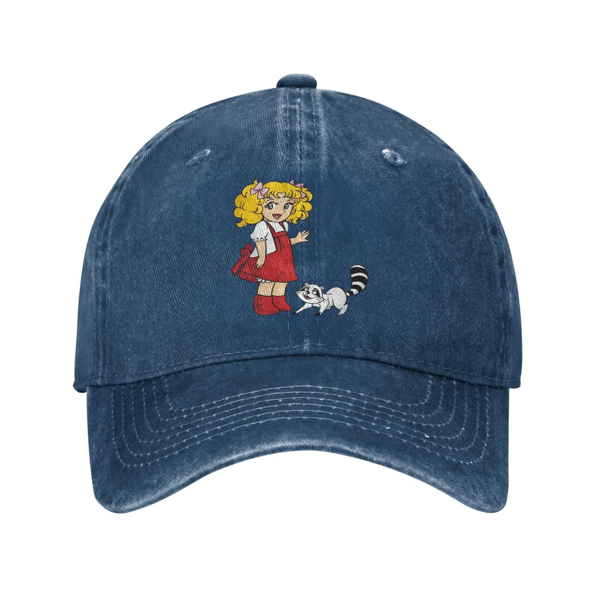 

Candy Candy Cartoon Sakura & Kero Sun Baseball Cap Women Washed Trucker Hat Sunscreen Custom Logo Tennis Skate Baseball Caps One Size