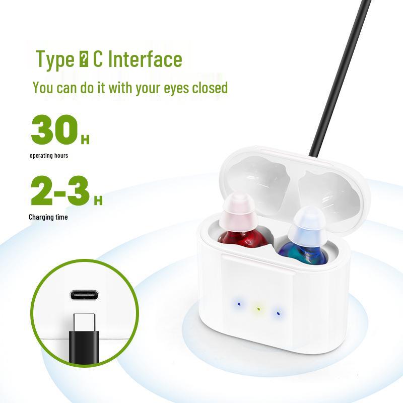 Rechargeable CIC Hearing Aids for Seniors with Accessories and Sound Amplifier