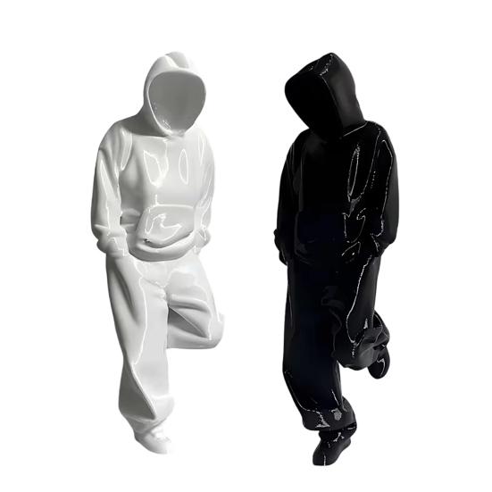 Thinker 3D Printed Figurine Statue for Sweatsuit Man Home Office Desk Bookshelf Decor