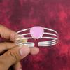 Pink Chalcedony Handmade Jewelry, 925 Sterling Silver Bracelet, Latest Design Gemstone Bracelet For Wedding Gift